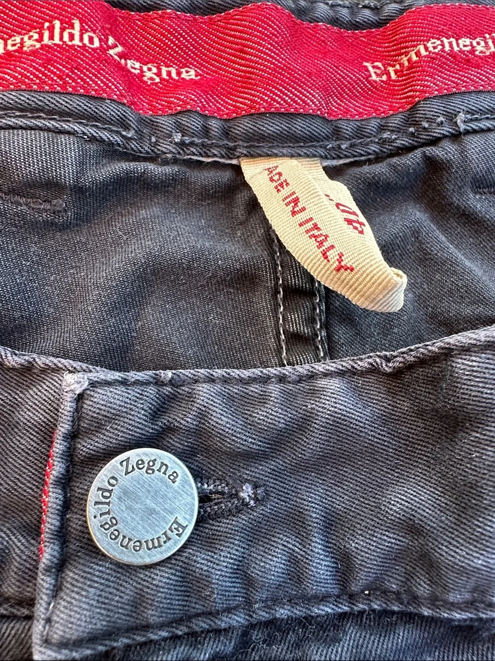 Ermenegildo Zegna Navy Blue Cotton Chinos